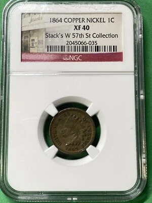 1864 Indian Head Cent Copper Nickel XF40 NGC - Image 1 of 2