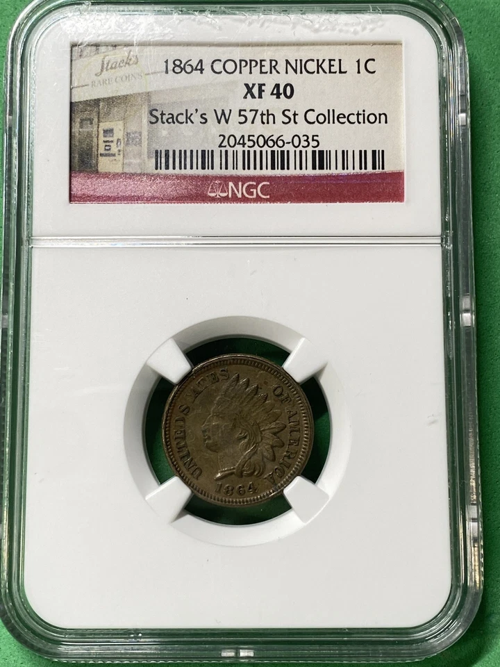 1864 Indian Head Cent Copper Nickel XF40 NGC - Image 1 of 2