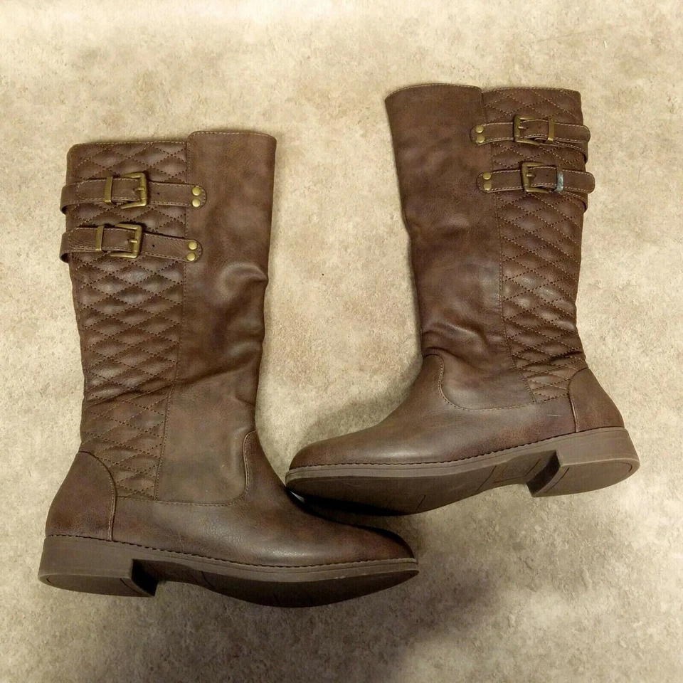 Botas de montar altas acolchadas marrón Route 66 Enid para mujer talla 6 Foto 1 de 4