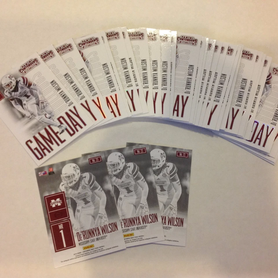 Lot of 10 De'Runnya Wilson #23 mississip St Patriots RC 2016 CONTENDERS Game Day - Image 1 of 1