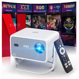 1080P 25000LMS Smart 4K Android13 Projector 3D WiFi6 AI Focus Video Home Theater - Picture 1 of 12