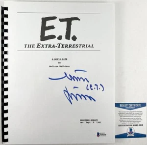 Matthew De Meritt Signed E.T. Complete Movie Script A Autograph BAS COA - Picture 1 of 1