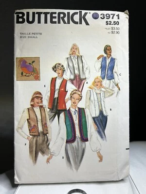 UNCUT Vintage 70's Butterick Pattern 3971 Size Small (31.5 - 32.5 Bust) Vest - Image 1 of 4