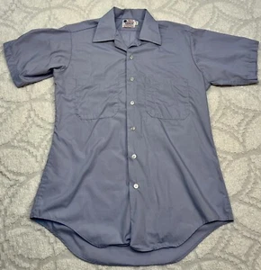 Elbeco Light Blue ASA Official Softball Umpire Button Up Shirt Sz M Made in USA - Picture 1 of 10