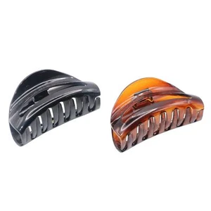Garras pequeñas de celuloide con corte de media luna francesa Parcelona negro N cáscara (2 piezas) - Imagen 1 de 8