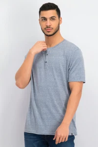 Threads 4 Thought Men Baseline Triblend Henley Shirt, Light Blue Size XS - Picture 1 of 9