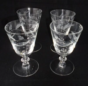 Vintage Fostoria Kristall Rose Etch Wasserbecher Stammglas - Bild 1 von 1