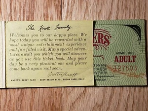 Vintage Knott's Berry Farm Erwachsene Ticketbuch - Bild 1 von 2