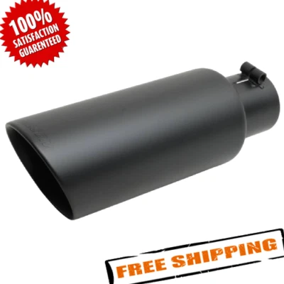Gibson 500637-B Universal Black Ceramic Double Walled Angle Cut Exhaust Tip - Изображение 1 из 3