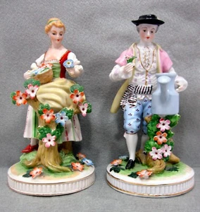Pair of Porcelain Gardener Figurines Made In Japan - High Quality - Very Nice - Picture 1 of 20