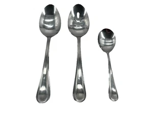 Towle Davenport Stainless Steel 3 Piece Serving Set Slotted Spoon Sugar Spoon - Picture 1 of 5