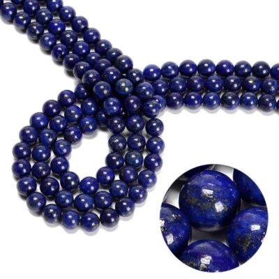 100 Strand 15" Wholesale Natural Lapis Lazuli Stone Round Spacer Loose Beads8MM - Image 1 of 4