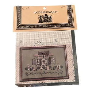 NEW 1990s Told In A Garden Blueberry Homecoming Cross Stitch Pattern Vintg 14542 - Picture 1 of 2