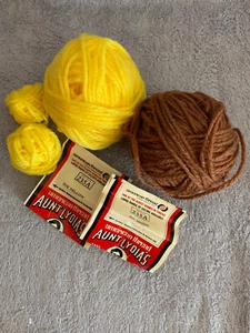 Aunt Lydia' s American Thread Rug Yarn, 420 Brown & 510 Yellow, Total 3.95 oz - Picture 1 of 1
