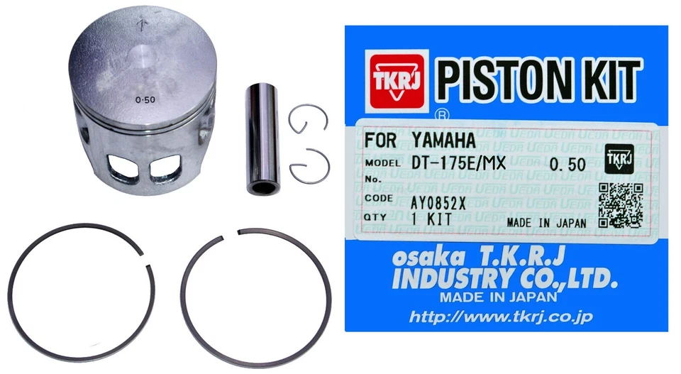 Kit de pistones Yamaha DT175MX DT175 +0,50 mm s (1974-1981) orificio tamaño 66,50 mm + TY175 Foto 1 de 1