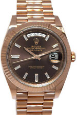 Rolex Day-Date 40 18k RG Chocale & Diamond Dial Mens Watch Box/Papers '18 228235