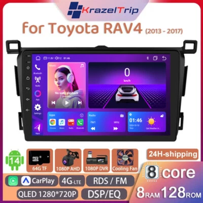 WIFI Car Stereo for Toyota RAV4 2013 2014 2015 2016 2017 8 Core Carplay QLED DSP - Image 1 of 4