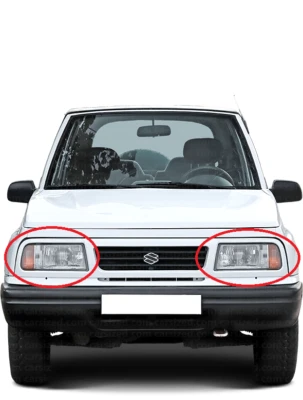 H4 Set 2 head lamps Light Projector Front left + rh For Suzuki Vitara 1988 1998 - Image 1 of 3