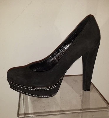 Zapatos de salón Paco Gil de gamuza negros con plataforma cosida en el mundo 9W Foto 1 de 4