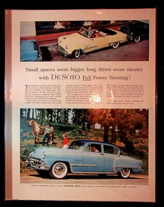 1950s DeSoto Fire Dome 8 Power Steering Parallel Parking Photo Vintage Print Ad - Picture 1 of 1