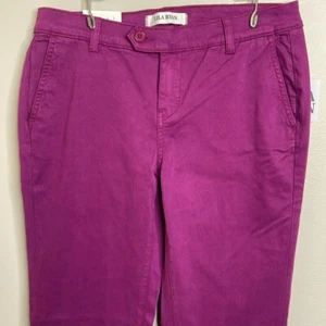 Lila Ryan The Pert Tapered Trouser Tab Closure Brushed Sateen Eggplant 6 NWT - Picture 1 of 11