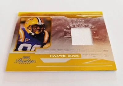 DWAYNE BOWE 2007 PRESTIGE PRESTIGIOUS PICKS GOLD JERSEY #50/50 EBAY 1/1 RC LSU - Image 1 of 4