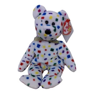 Ty 2K Confetti Beanie Baby Bear 1999/2000 Vintage Ty Plushie Y2K - Picture 1 of 4