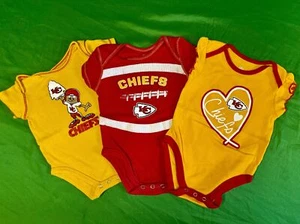 NFL Kansas City Chiefs Set of 3 Baby Vests/Bodysuits 3-6 Months - Picture 1 of 3