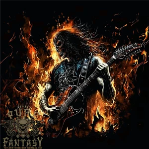 Camiseta Satanic Rocker Rock n Roll Heavy Metal Guitarra Calavera para Hombre 100% Algodón - Imagen 1 de 3