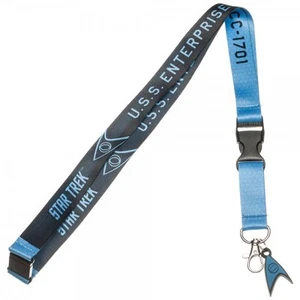 Porta badge ID cordino Star Trek con ciondolo blu scienza USS Enterprise Spock - Foto 1 di 3
