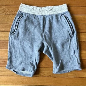 Gap Grey White Cotton Knit Elastic Waist Sweat Shorts Large 10 - Picture 1 of 5