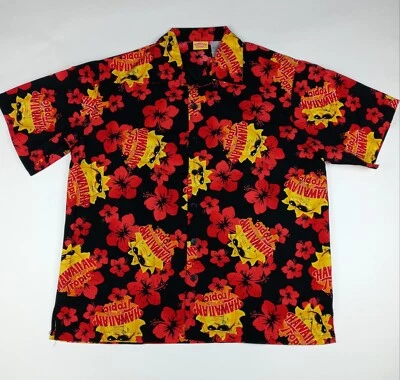 Hawaiian Tropic Sun Button Shirt All Over Print Men's Size Large Floral Tropical - Image 1 of 4