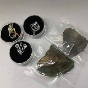 Sterling silver Mermaid Heart & Mickey Mouse Pearl cage pendants & oysters - Picture 1 of 6