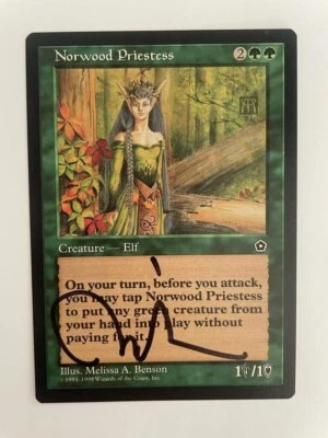 MTG ARTIST PROOF PORTAL SECOND AGE NORWOOD PRIESTESS SIGNED BY MELISSA BENSON - Image 1 of 4