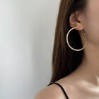 1Pair Light Luxury Full Diamond Hoop Earrings Shiny Zircon Big Circle Earrings