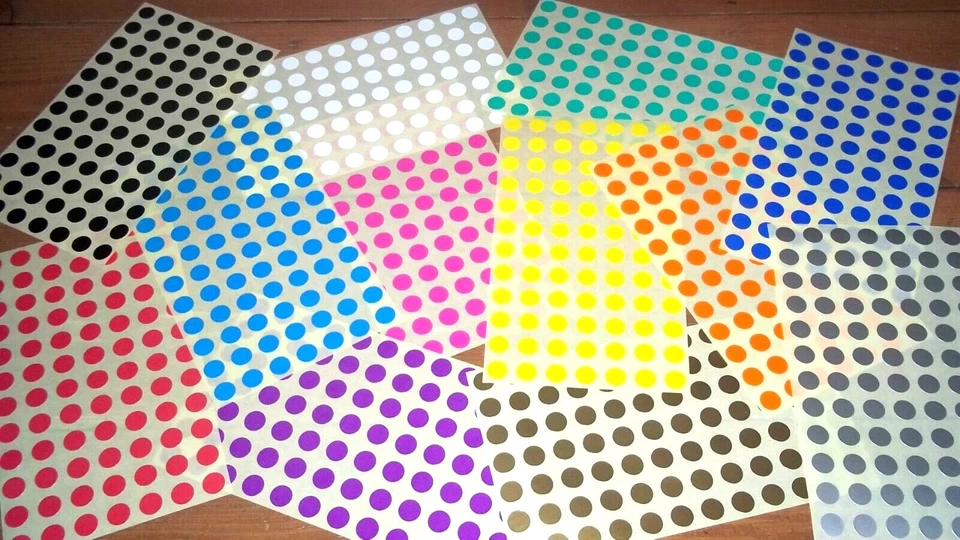 13mm Round Blank Price Stickers - Coloured Labelling Code Dots - Sticky Labels - Image 1 of 1