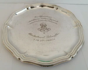 835 Silber Tablett 3. Reich 6. Artillerie Regiment Wilhelm Schaeffer *RAR* B12.2 - Bild 1 von 6