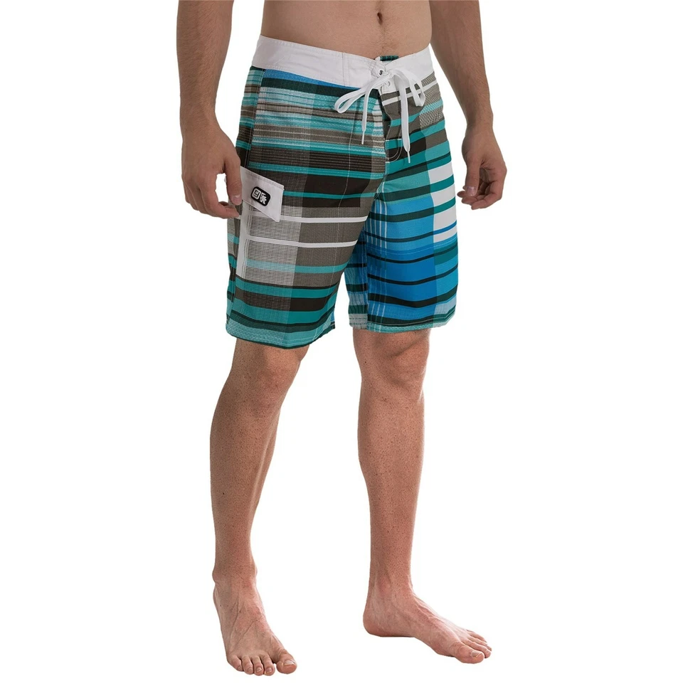 NUEVO CON ETIQUETAS $50 GOTCHA PANTALONES CORTOS DE NATACIÓN/TABLA PARA HOMBRE - AZUL/VERDE AZULADO/NEGRO A CUADROS DEMITASSE - TALLA 34 Foto 1 de 1