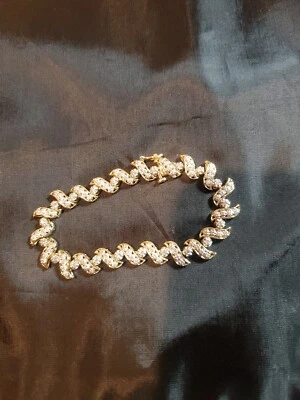 Brazalete de diamantes de oro amarillo de 14 quilates de 2,00 quilates talla 7  Foto 1 de 4