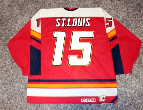 MARTIN ST. LOUIS VINTAGE CCM CALGARY FLAMES XL ROOKIE JERSEY NHL Sewn LIGHTNING Cover