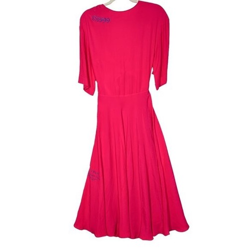 Abito Midi Cravatta Rosa OFF WHITE Nuovo con etichette (DANNEGGIATO Leggi Descrizione) Taglia 40IT S US