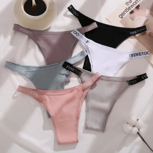 3 Or 6 Pcs Lot Women's Sexy String Bikini Briefs Cotton Panties Underwear,S M L - Picture 1 of 10