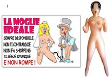 LA MOGLIE IDEALE BAMBOLA GONFIABILE SCHERZO MATRIMONIO SPOSO