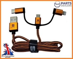 ORIGINAL SEAT 3-IN-1 MFI TYP C LADE- UND DATENKABEL USB AUF TYP C ADAPTER - Bild 1 von 6