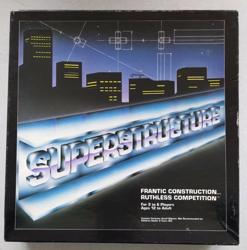 SUPERSTRUCTURE Construction Board Game Coolsville 1986 3D Building Complete - Image 1 of 4