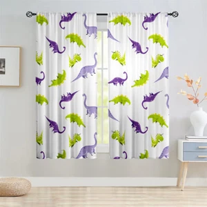 Cartoon Dinosaur Cute Kids Window Curtains Drapes Living Room 2 Panels Bedroom - Picture 1 of 11