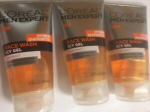 3 X L'Oreal Paris Men Expert Hydra Energetic Face Wash Icy Gel Cryo-Tonic 5fl oz