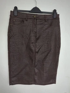 BNWT Next Knee Length Faux Leather Skirt Womens Size 14 - Picture 1 of 9