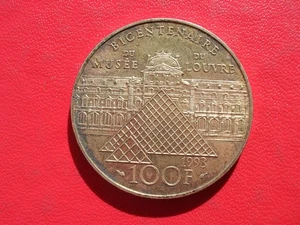FRANKREICH MÜNZE VON 100 FRANCS LOUVRE SILBER (A4847) - Bild 1 von 2