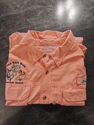 Bimini Bay Fishing Shirt Men 2XL Coral Long Sleeve Vented Roll - Image 1 of 4